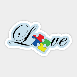 Autism Awareness Love Puzzle Piece Sticker